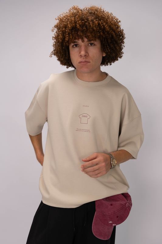 Swag Oversized Graphic T-Shirt – Sand Beige