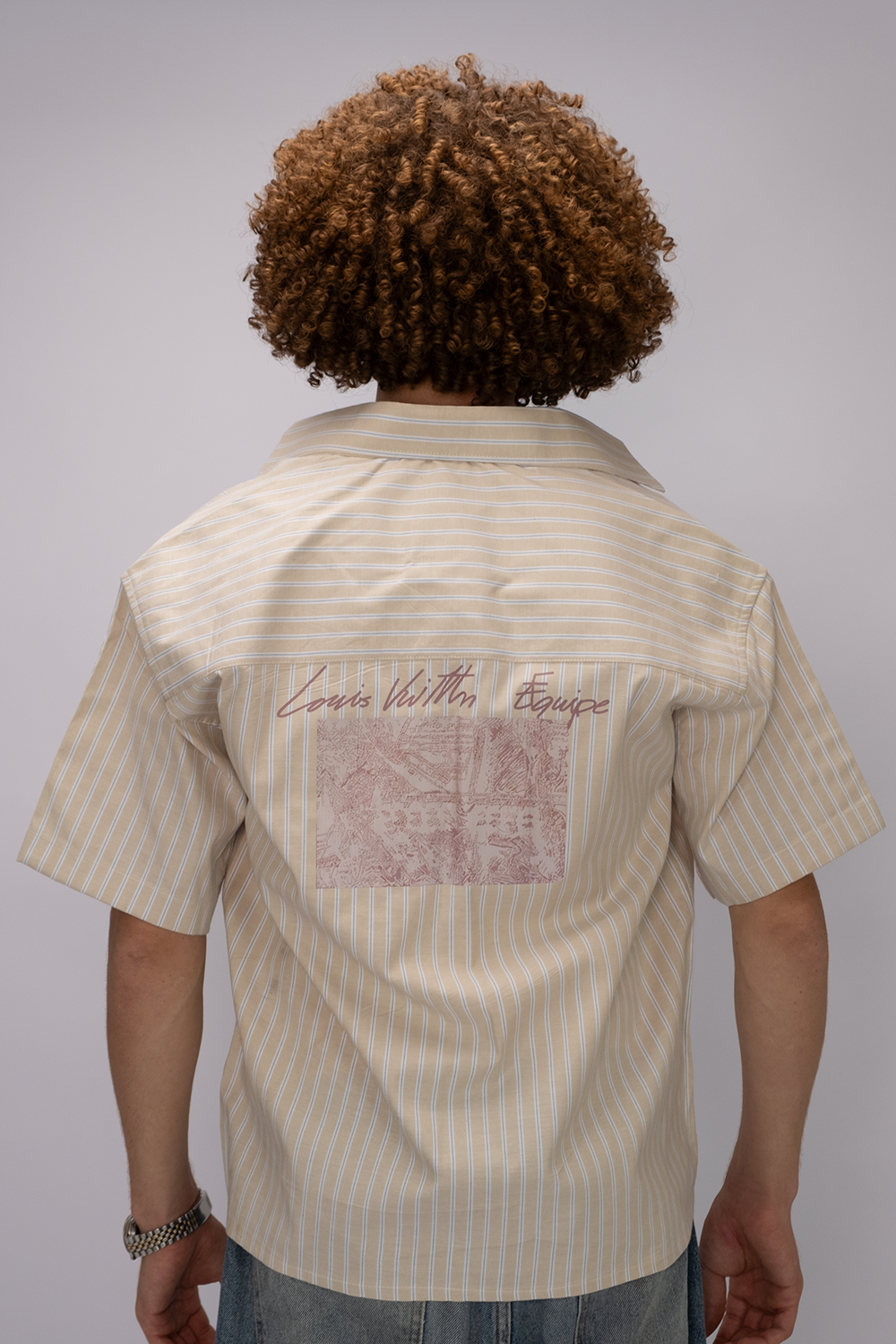 Essential Oversized Striped Shirt – Sand Beige