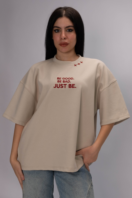 BE GOOD Oversized Tee – Sand
