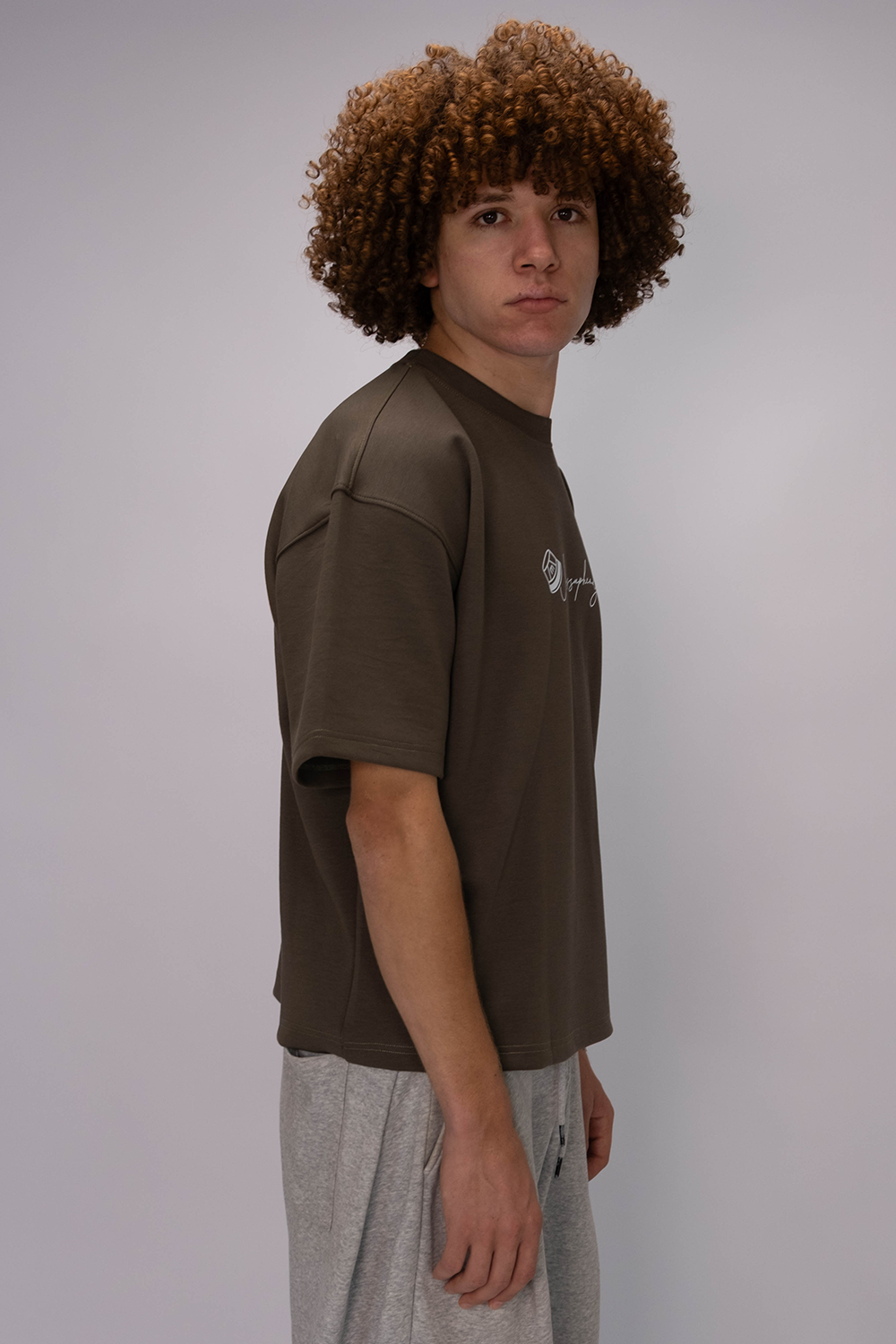 Signature Box Fit Tee – Mocha Brown