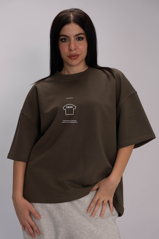 Studio SWAG Oversized Tee – Earth Brown