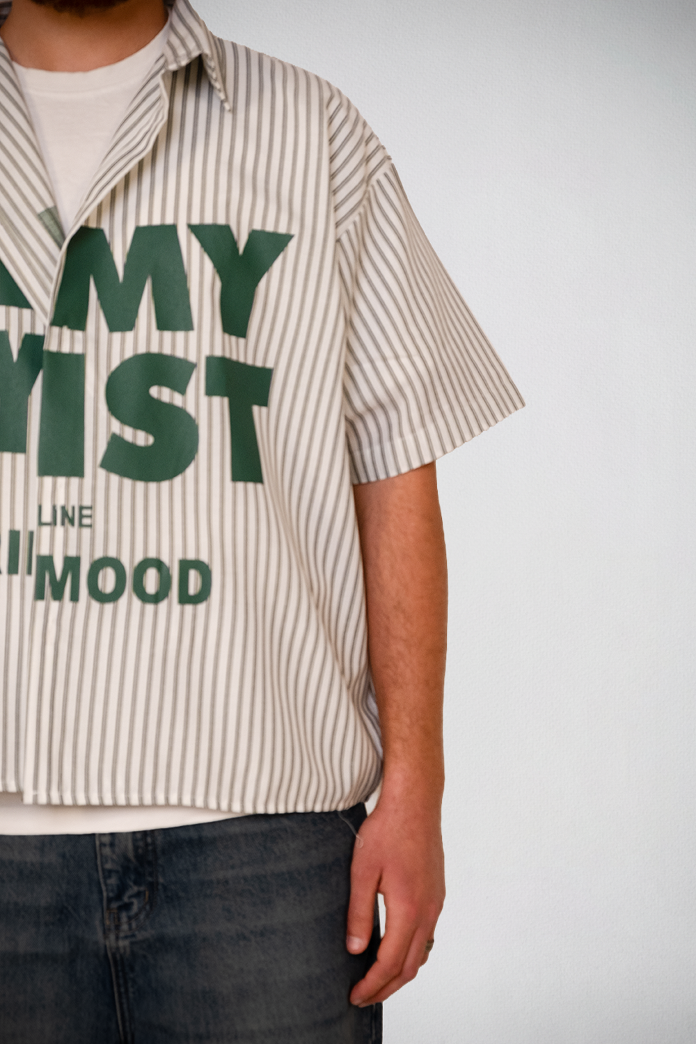 Stripe “Calmy Stylist” Statement Shirt – Sand Edition