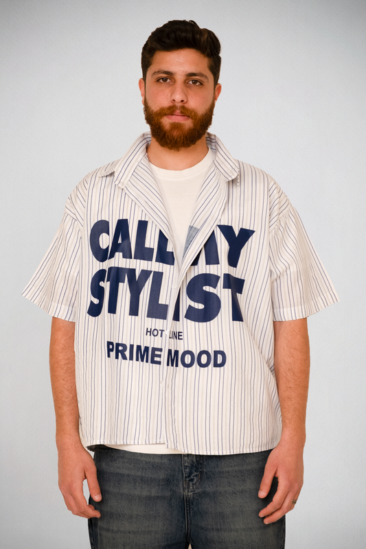 Stripe “Calmy Stylist” Shirt – Navy Edition