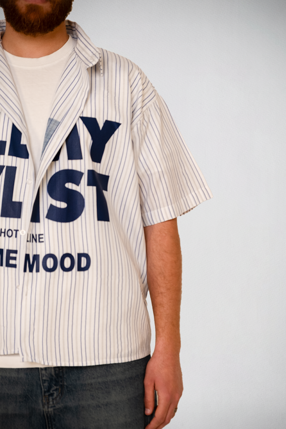 Stripe “Calmy Stylist” Shirt – Navy Edition