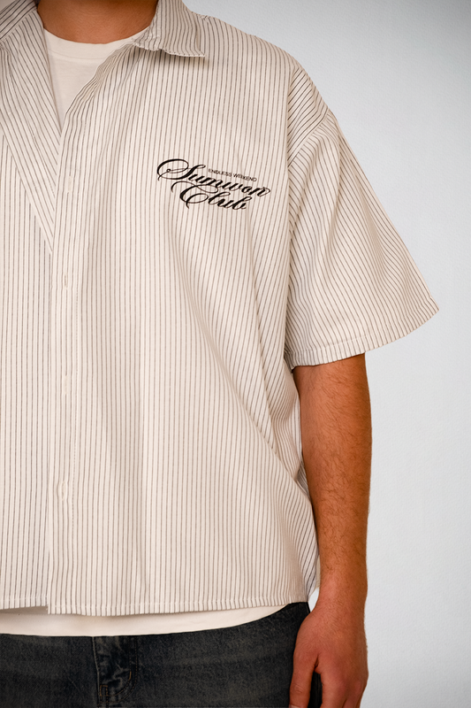 Stripe “Sunwon Club” Script Shirt – Classic Edition