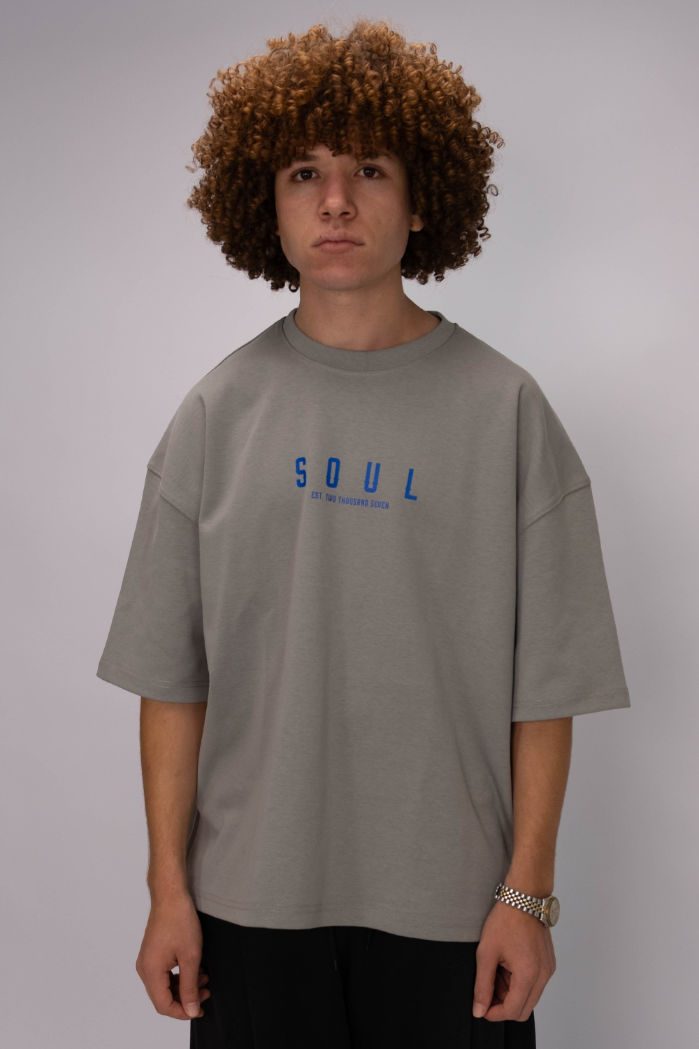 Soul 07 Oversized Tee – Grey Blue