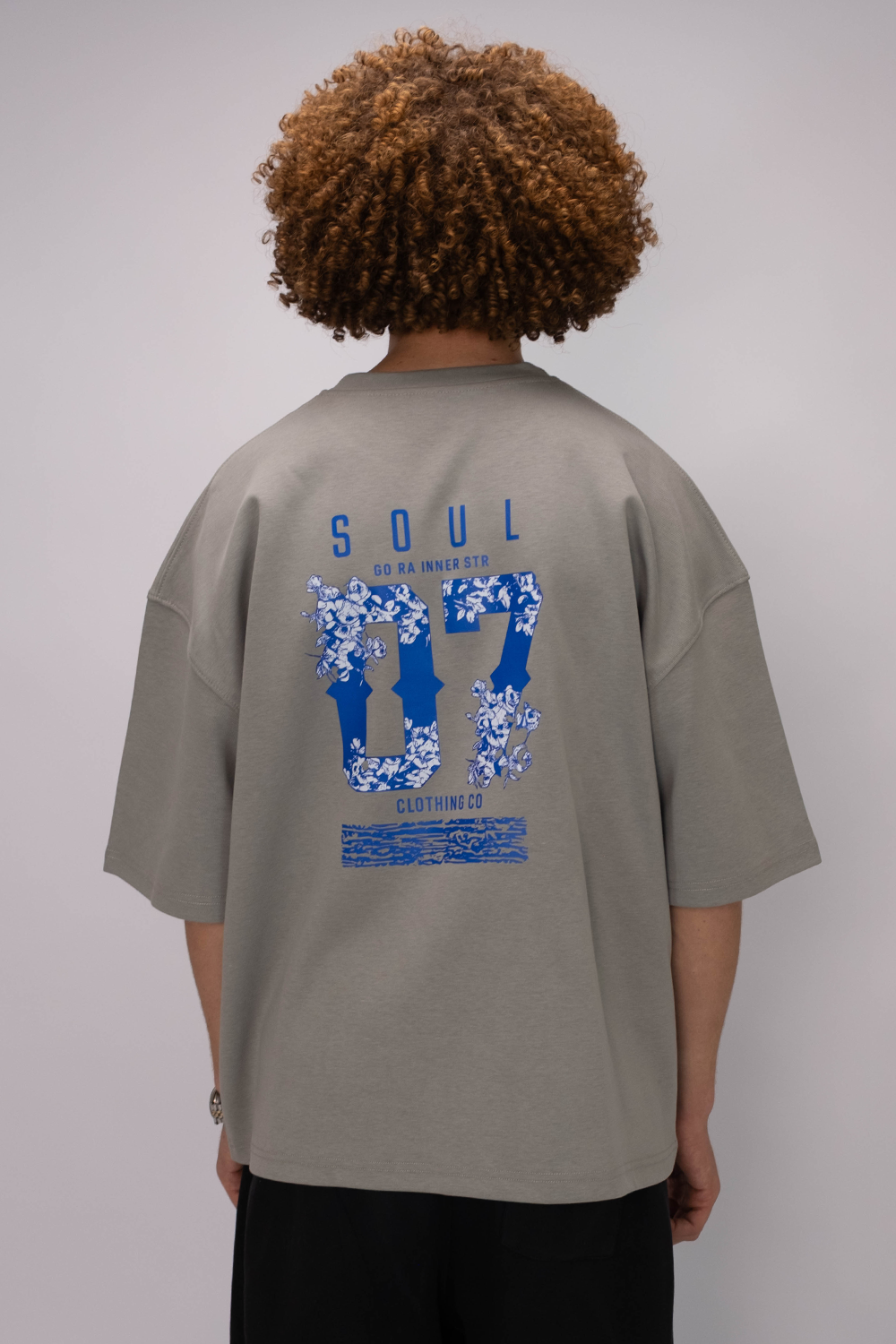 Soul 07 Oversized Tee – Grey Blue