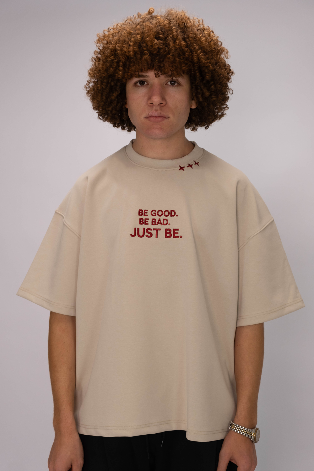 BE GOOD Oversized Tee – Sand