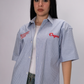 Essential Oversized Striped Shirt – Sky Blue