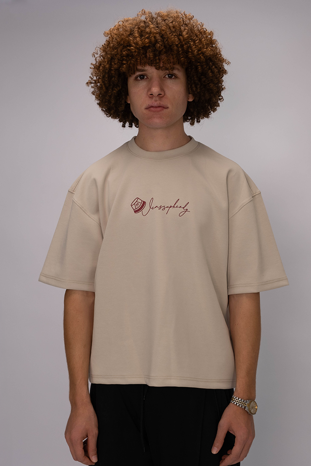 Signature Box Fit  Tee – Sand Beige