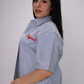 Essential Oversized Striped Shirt – Sky Blue