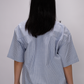 Essential Oversized Striped Shirt – Sky Blue
