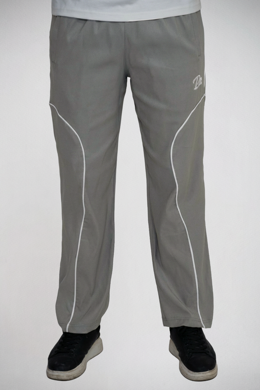 Grey Piped Track Pants