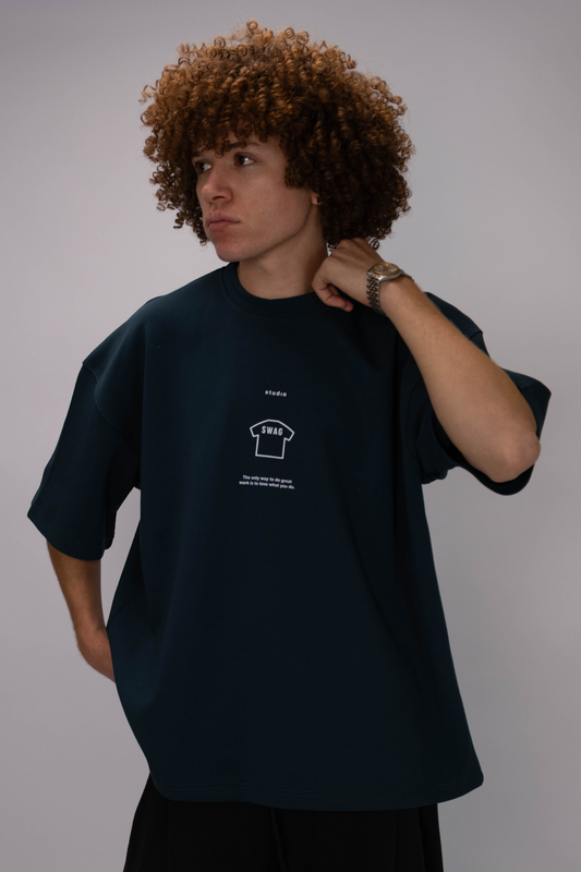 Swag Oversized Graphic T-Shirt – Deep Navy