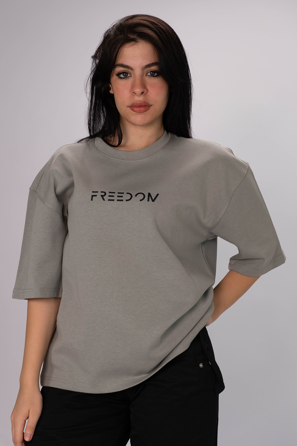 Freedom Box Fit Tee – Stone Gray