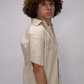 Essential Oversized Striped Shirt – Sand Beige