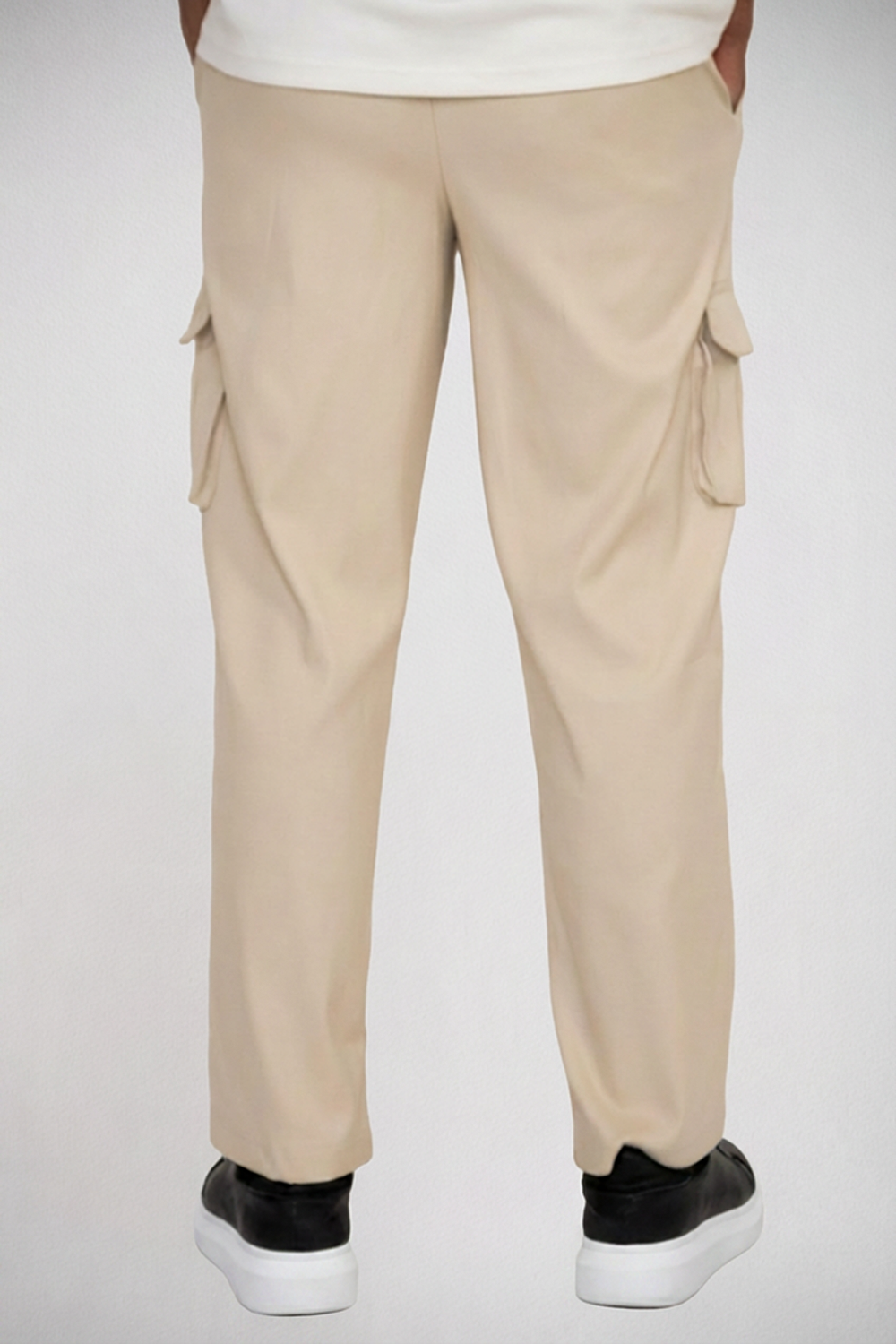Beige Cargo Trousers (Relaxed Fit)