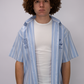 Essential  Oversized Striped Shirt – Sky Blue