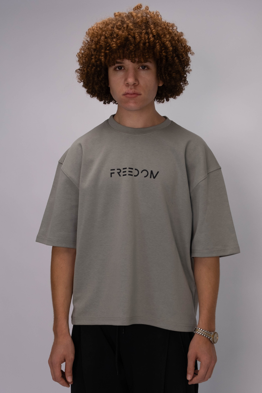 Freedom Box Fit Tee – Stone Gray