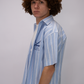 Essential  Oversized Striped Shirt – Sky Blue