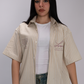 Essential Oversized Striped Shirt – Sand Beige