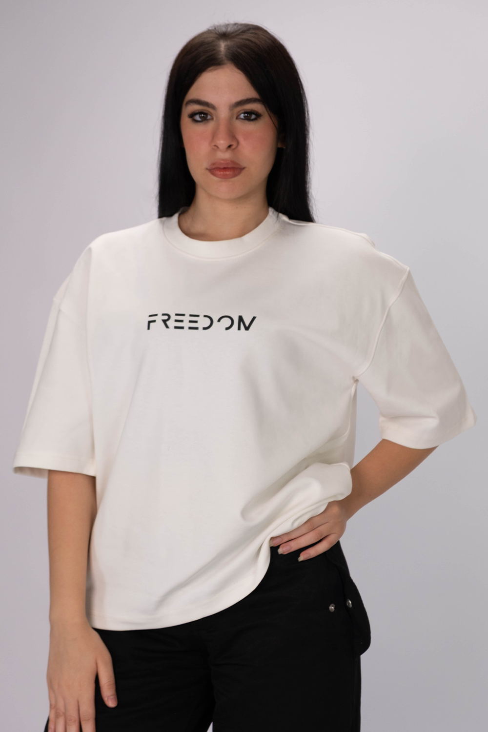 Freedom Box Fit Tee – Off White