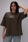 Oversized Statement Tee – Espresso Brown