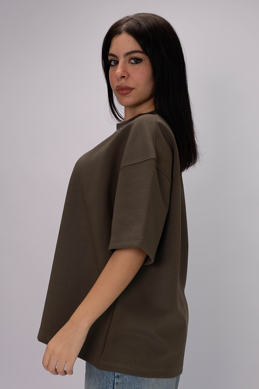 Oversized Statement Tee – Espresso Brown