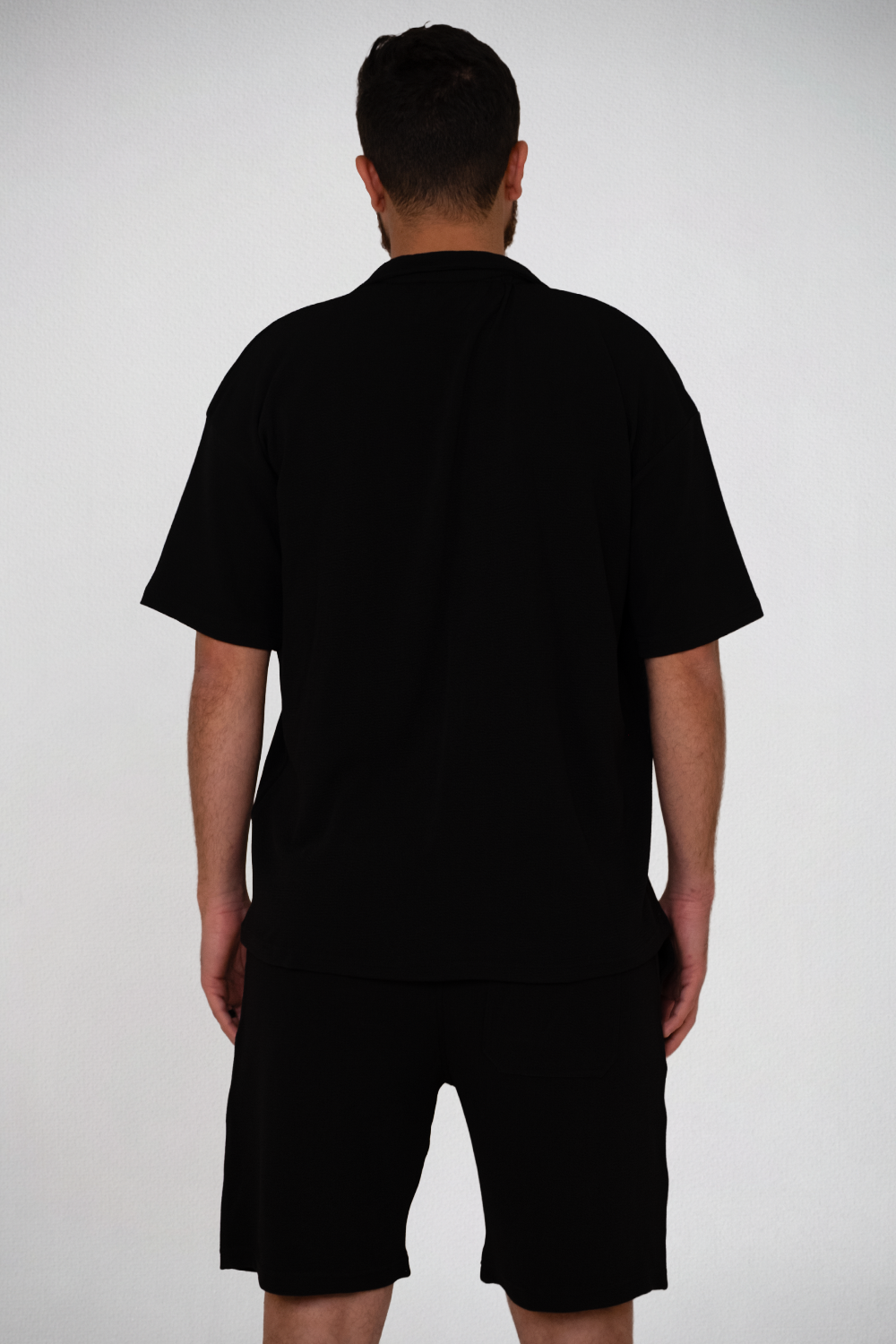 Black Relaxed Co-Ord Set (T-Shirt & Shorts)