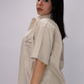 Essential Oversized Striped Shirt – Sand Beige