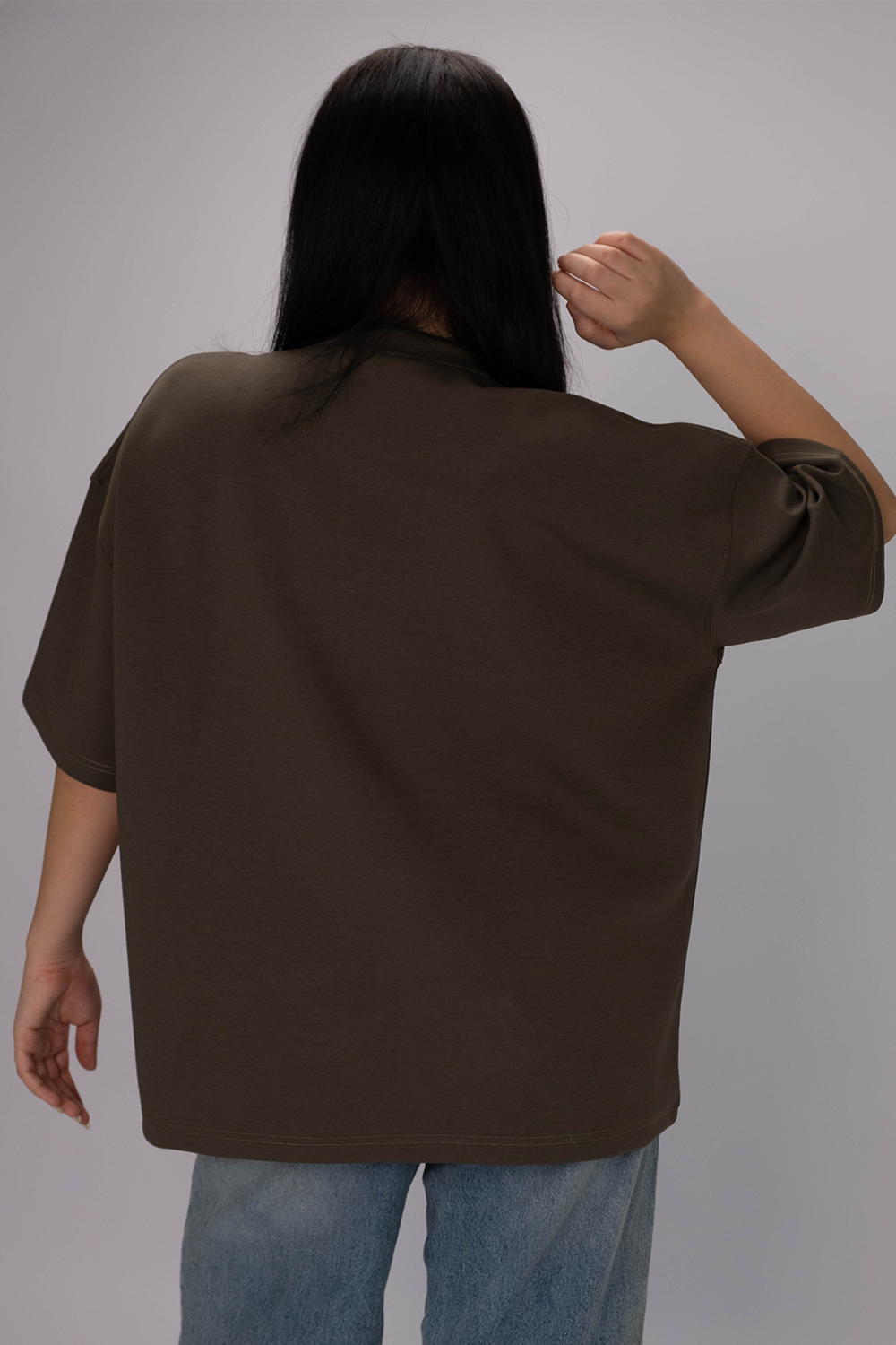 Oversized Statement Tee – Espresso Brown