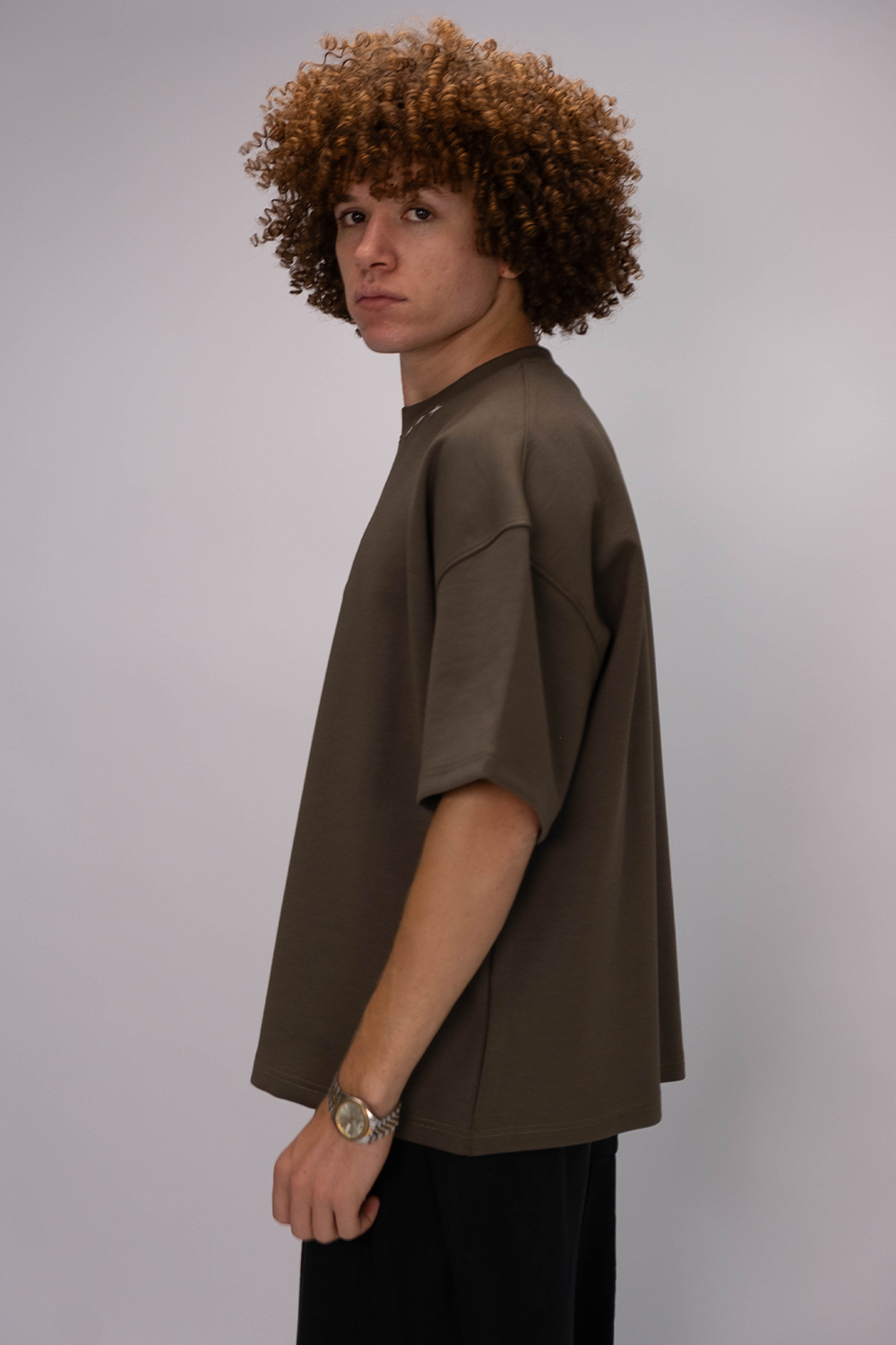 Oversized Statement Tee – Espresso Brown