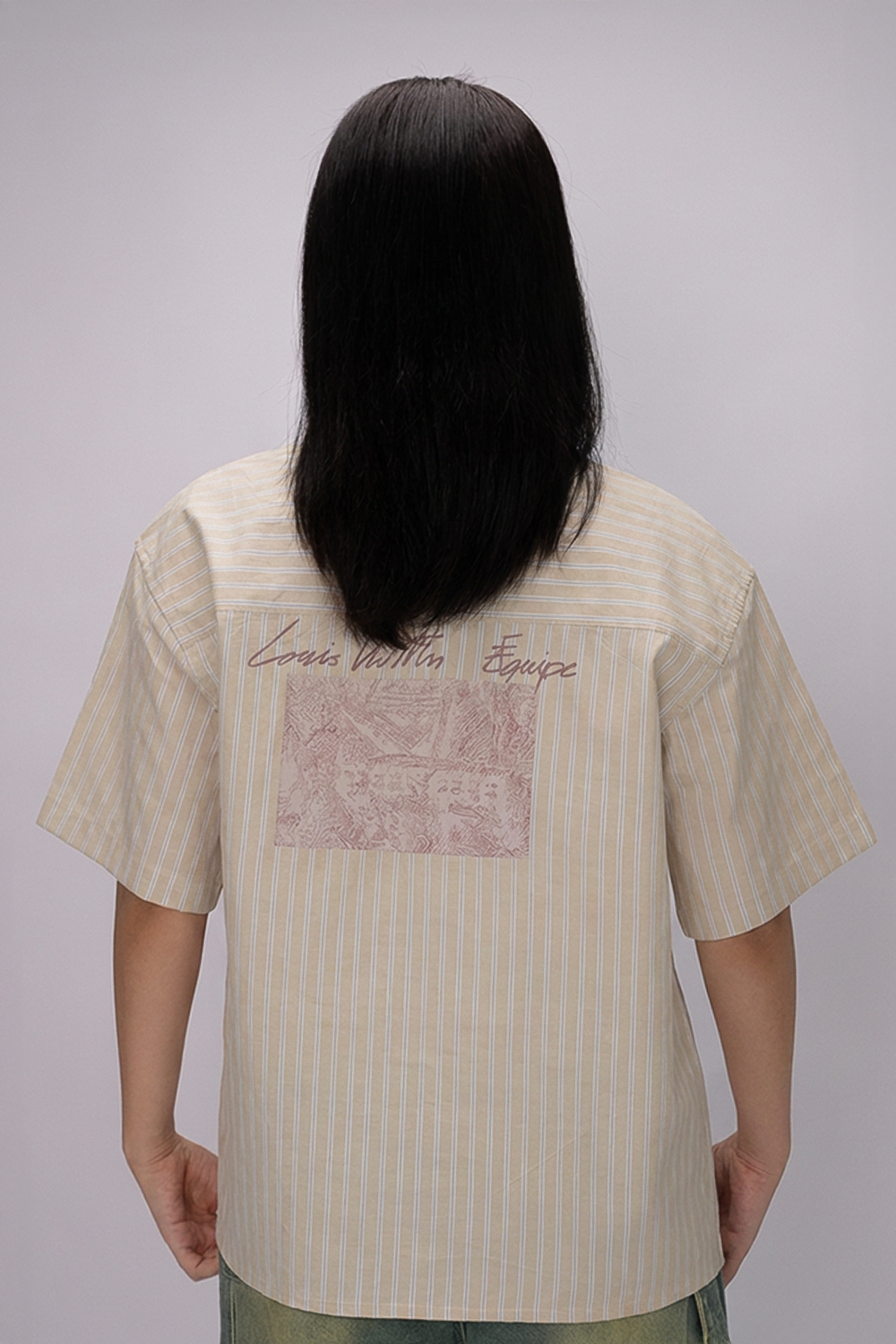 Essential Oversized Striped Shirt – Sand Beige