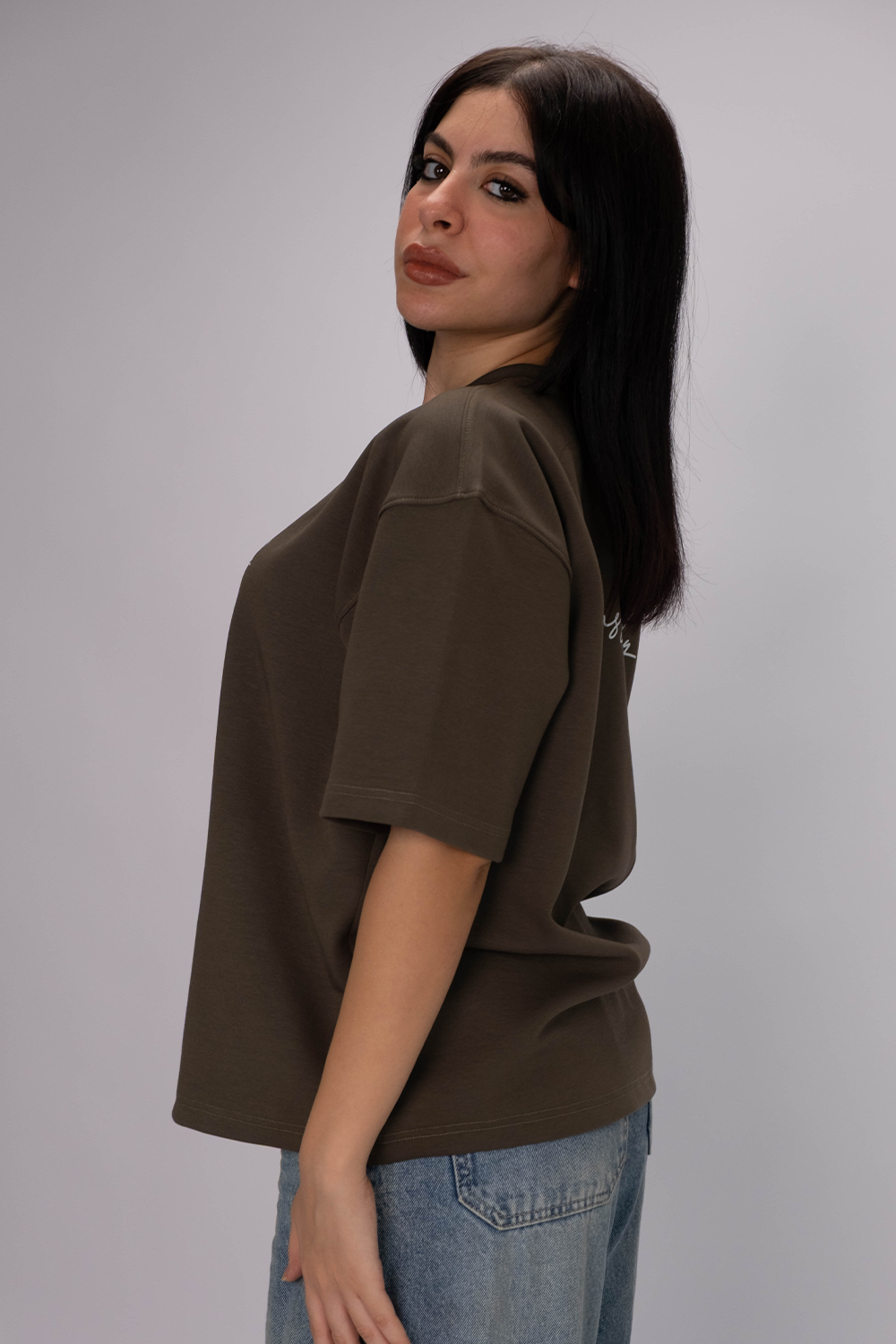 Signature Box Fit  Tee – Mocha Brown