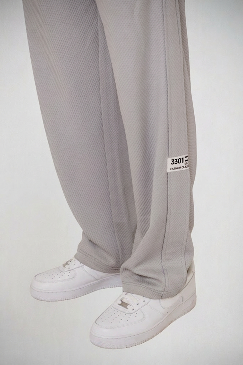 Urban Grey Textured Tracksuit Set