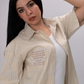 Essential Oversized Striped Shirt – Sand Beige