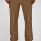 Beige Contrast Piping Track Pants