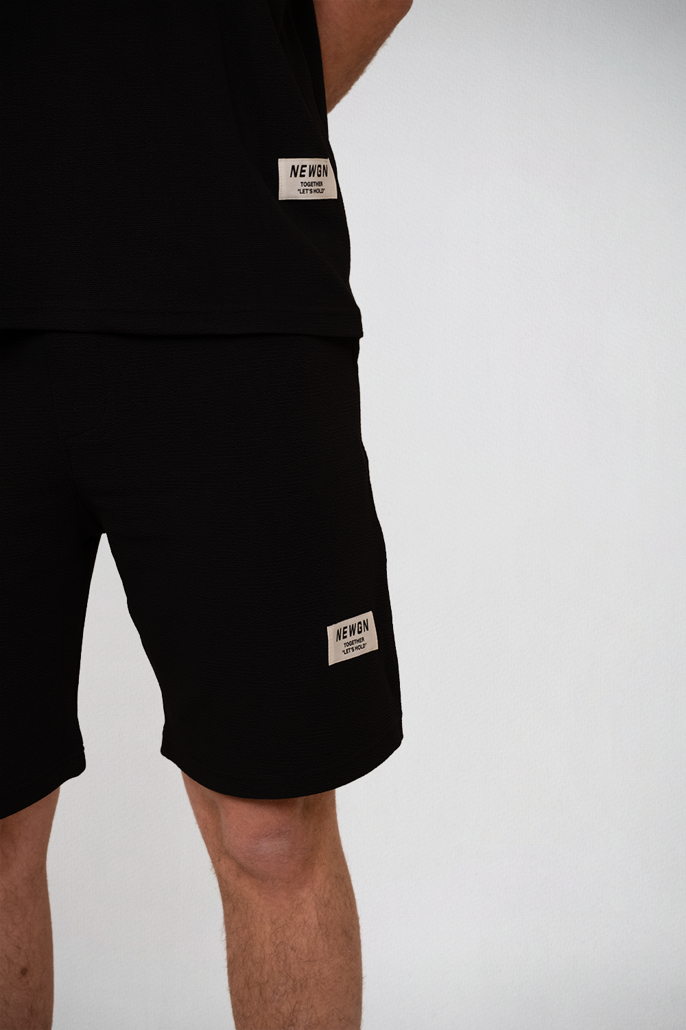Black Relaxed Co-Ord Set (T-Shirt & Shorts)