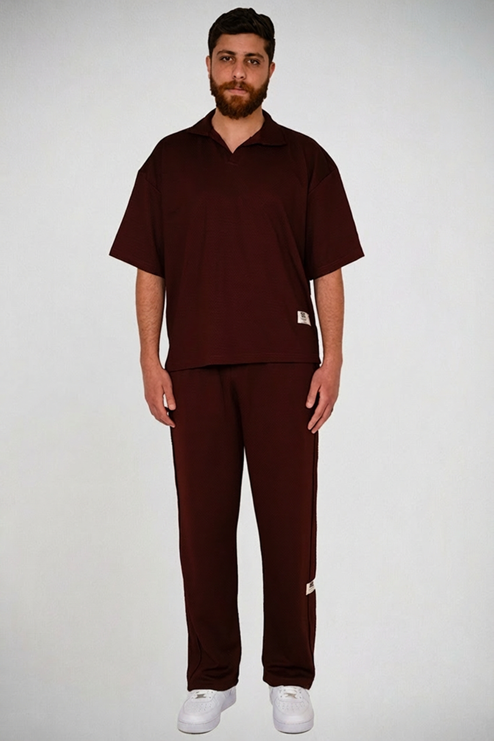 Burgundy Luxe Textured Lounge Set
