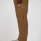Beige Contrast Piping Track Pants