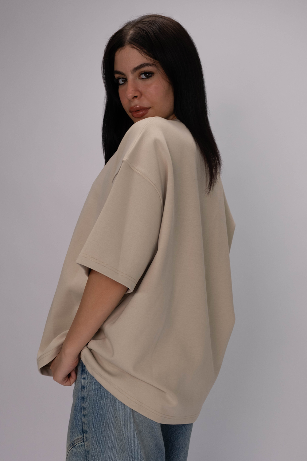 Swag Oversized Graphic T-Shirt – Sand Beige