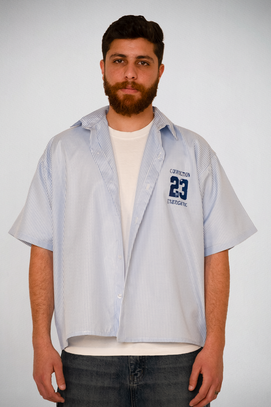 Conviction 23 Pinstripe Shirt – Blue Edition