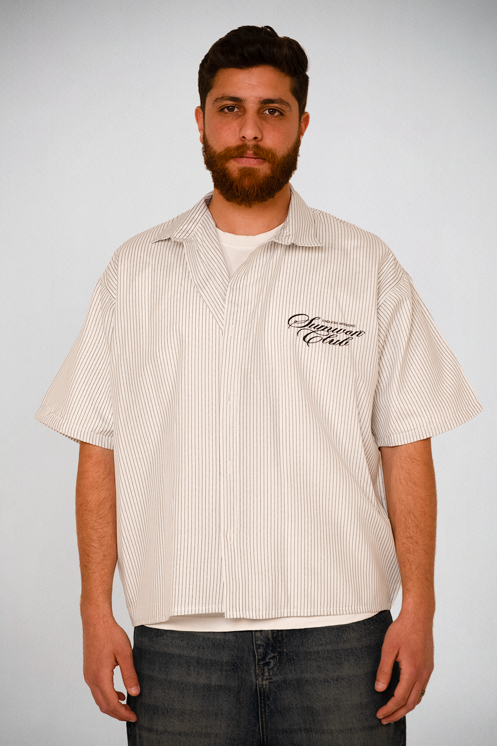 Stripe “Sunwon Club” Script Shirt – Classic Edition