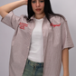 Essential Oversized  Striped Shirt – Dusty Rose