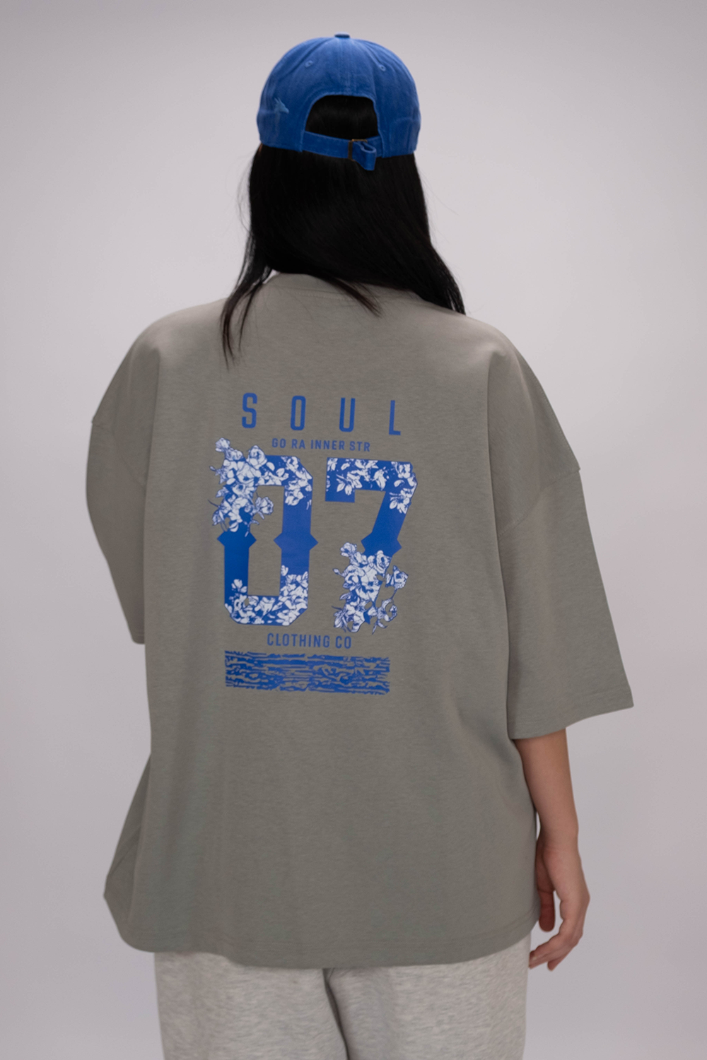 Soul 07 Oversized Tee – Grey Blue